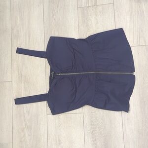 Blue Zip Up Top